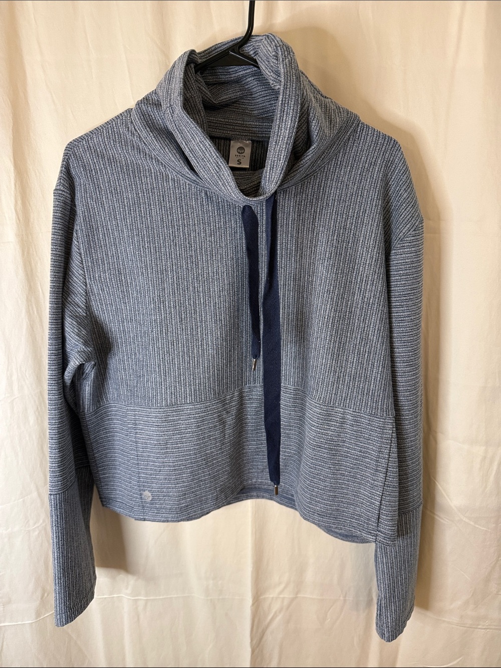 Senita Athletics Navy Ribbed Pullover